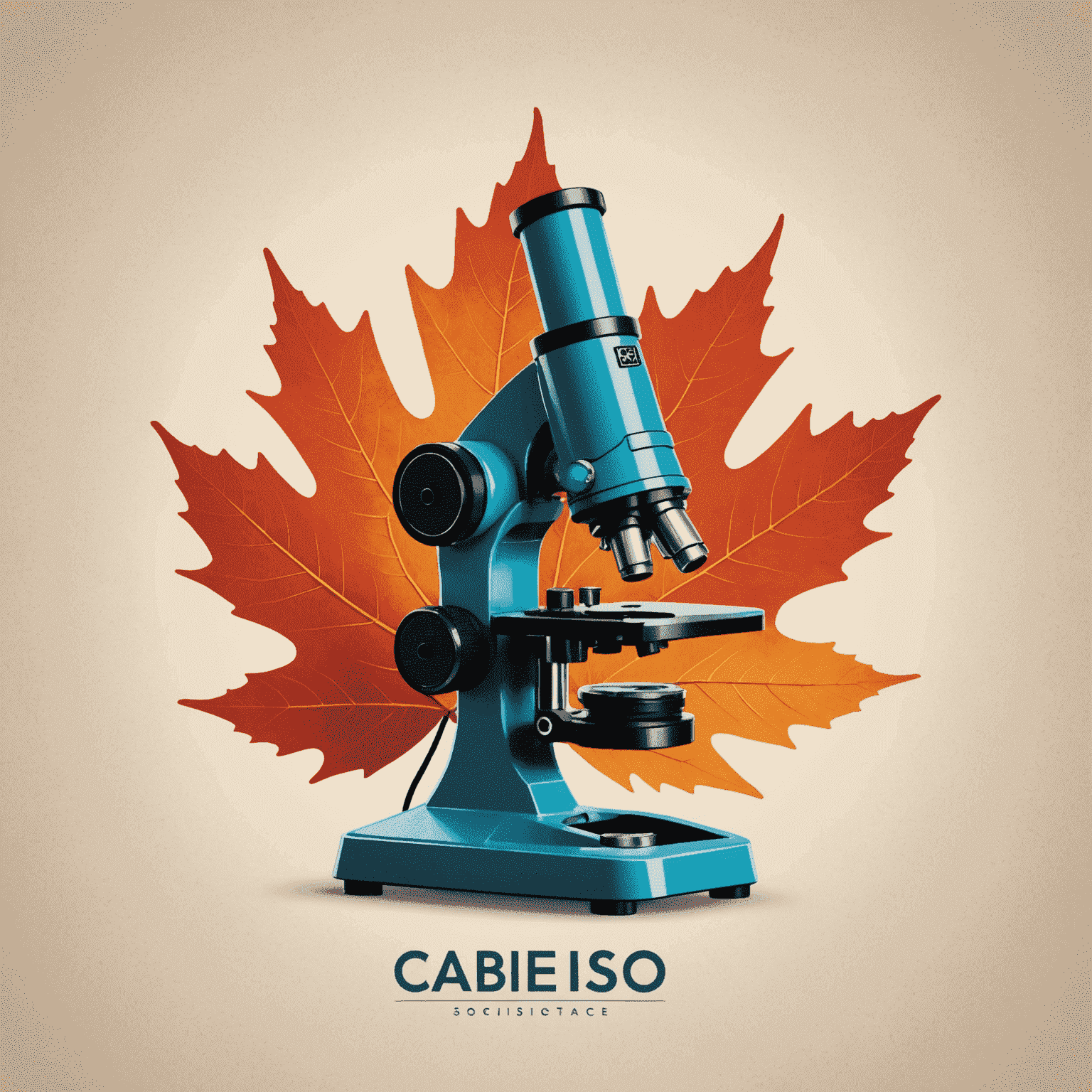 Cabidentso logo featuring a stylized microscope and maple leaf, representing scientific research in Canada