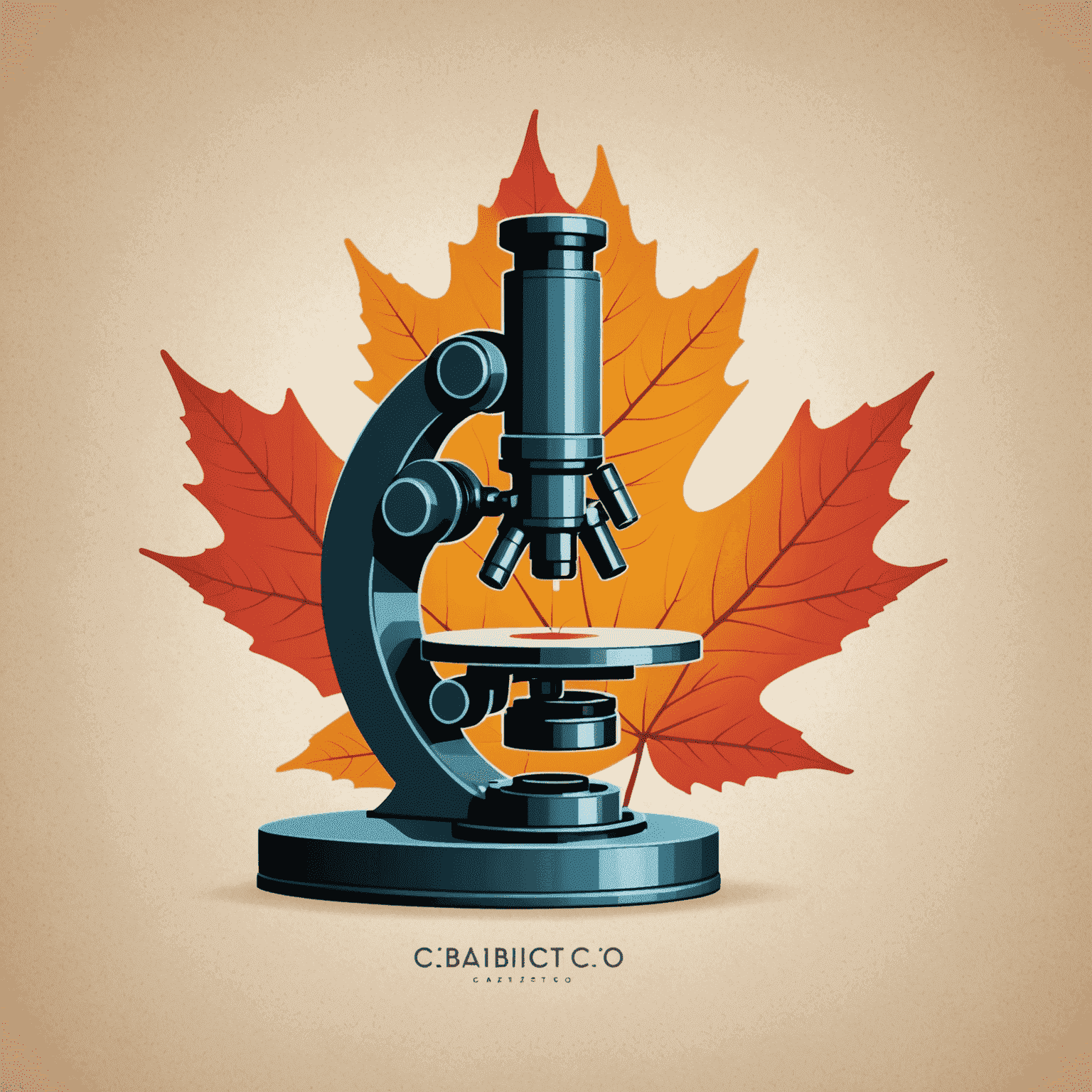 Cabidentso logo featuring a stylized microscope and maple leaf, representing scientific research in Canada