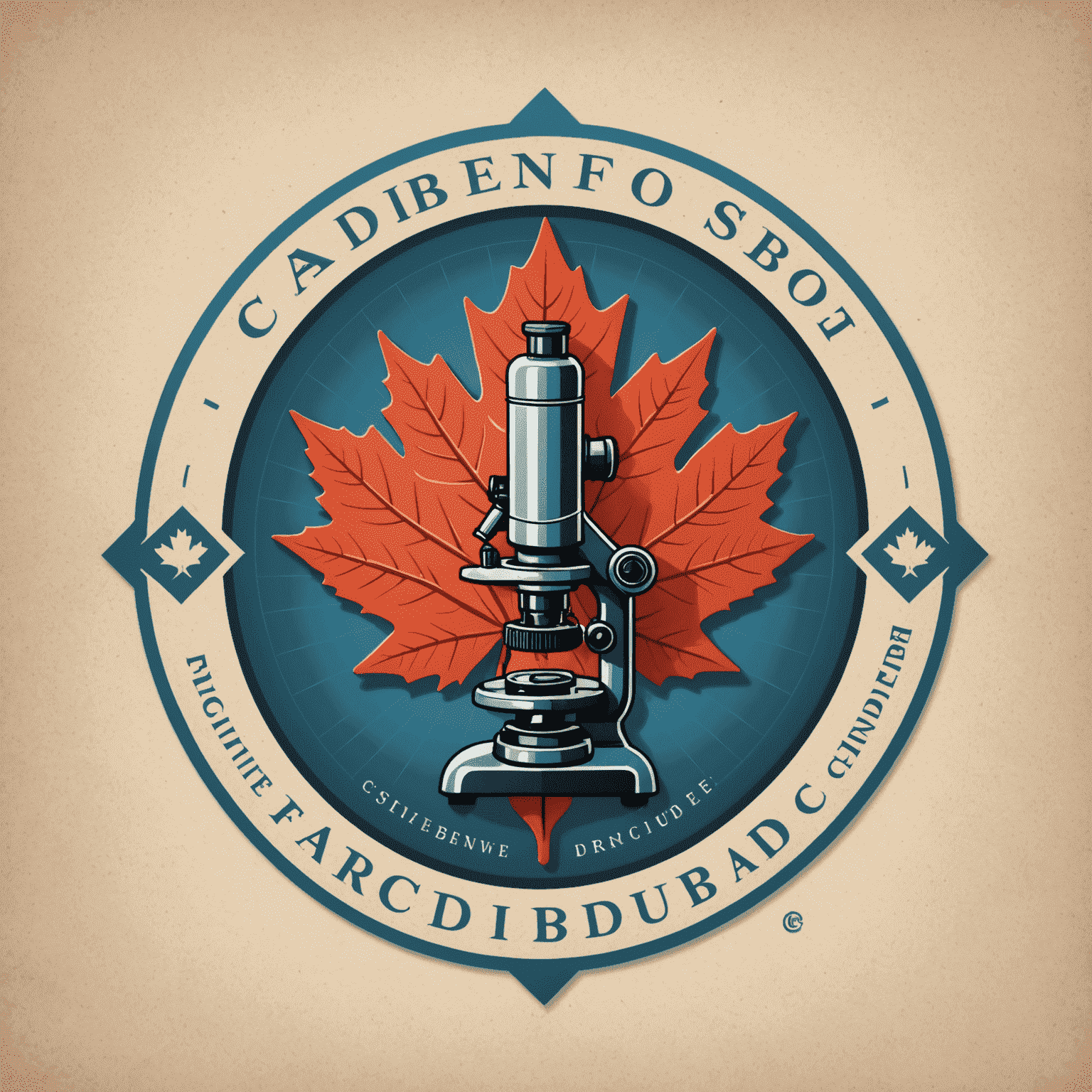 Cabidentso logo featuring a stylized microscope and maple leaf, representing scientific research in Canada