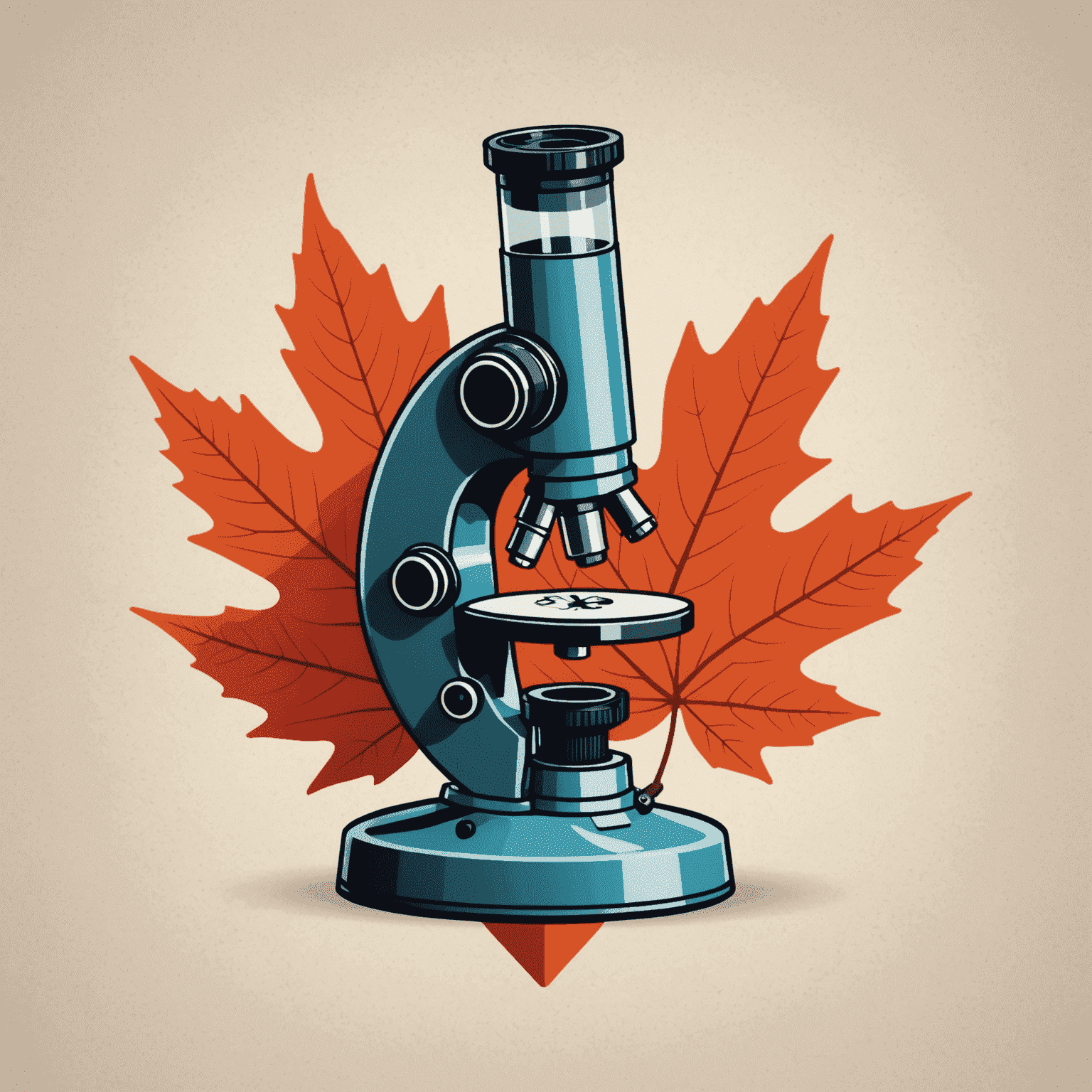 Cabidentso logo featuring a stylized microscope and maple leaf, representing scientific research in Canada