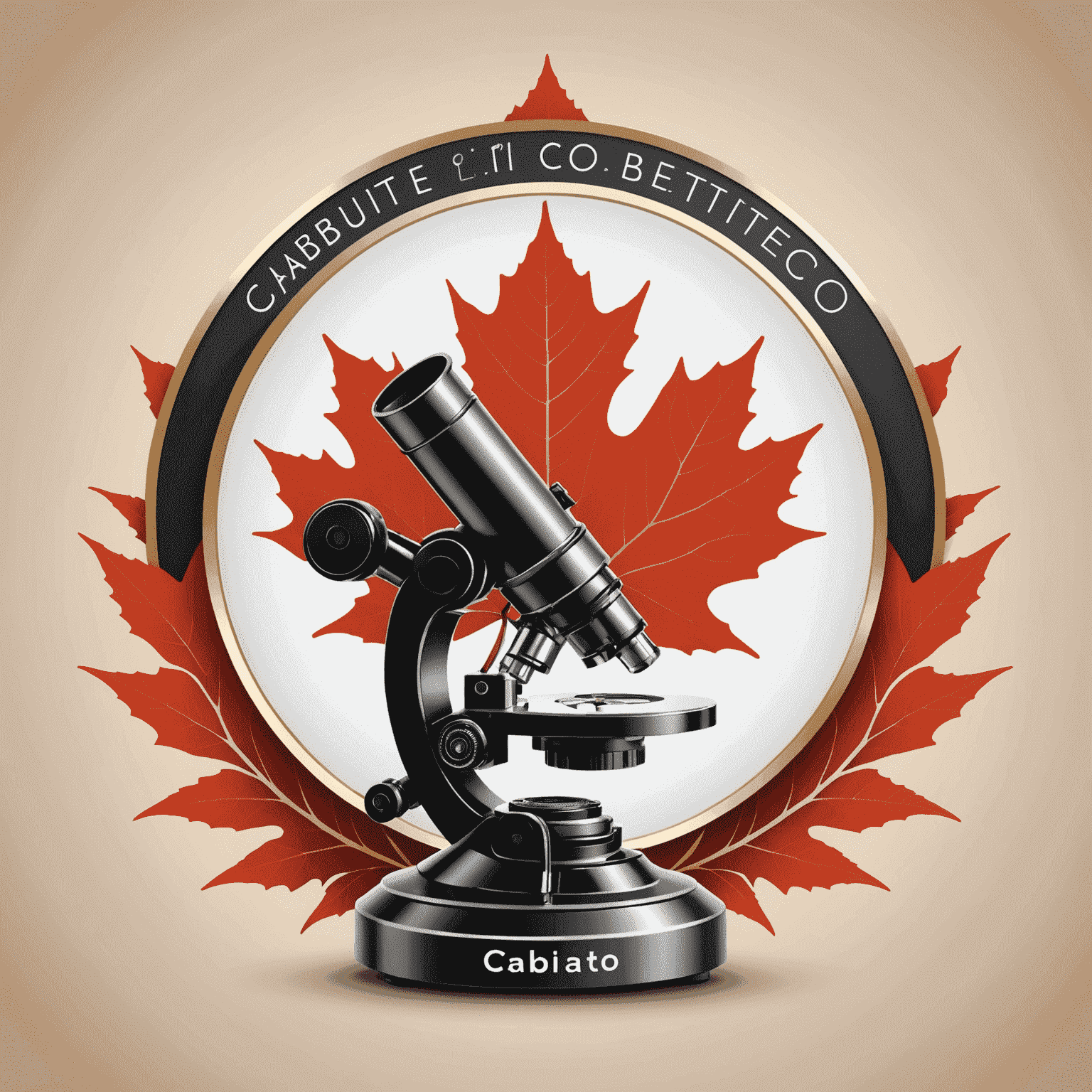 Cabidentso logo featuring a stylized microscope and maple leaf, representing scientific research in Canada