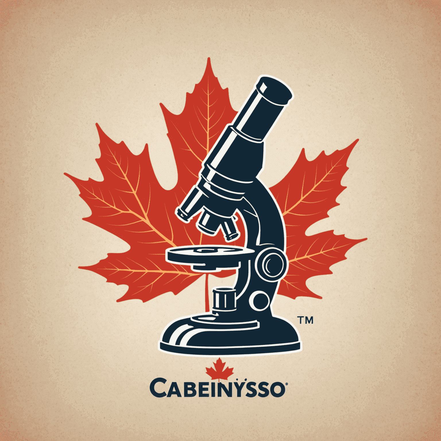 Cabidentso logo featuring a stylized microscope and maple leaf, representing scientific research in Canada