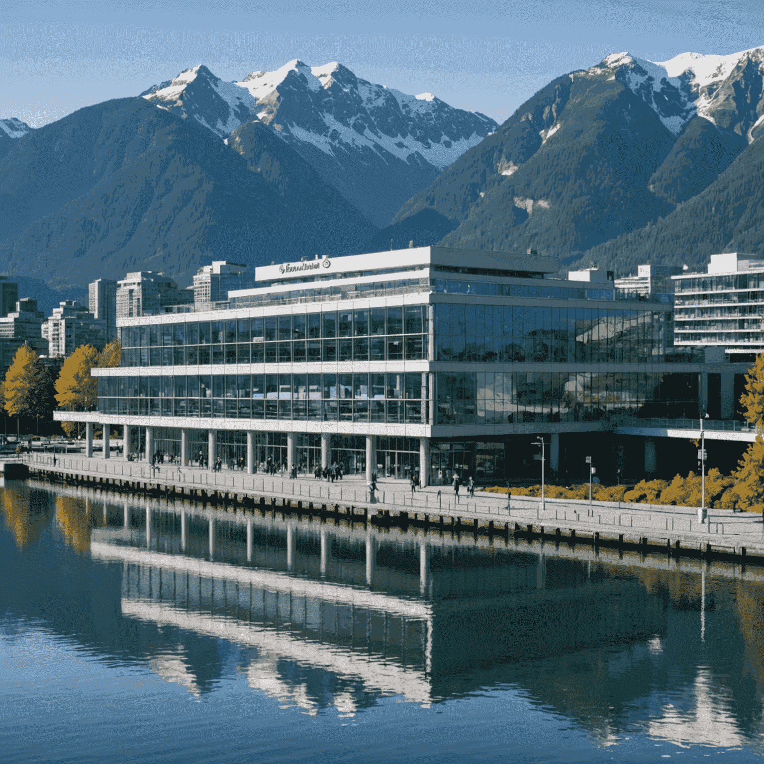 Vancouver Convention Centre exterior view, a modern glass building by the waterfront with mountains in the background, serving as the venue for the Scientific Conferences event