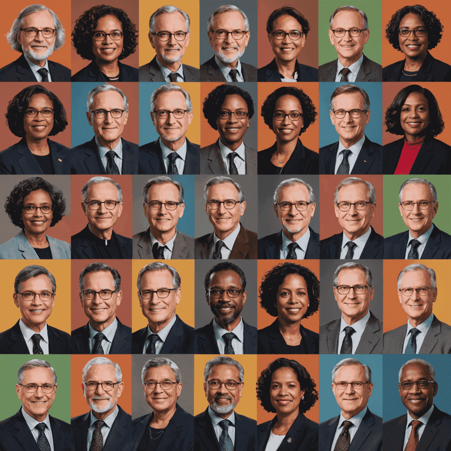 A collage of portraits featuring diverse, distinguished scientists and researchers, each with a small icon representing their field of expertise. A podium with the conference logo is visible in the background.